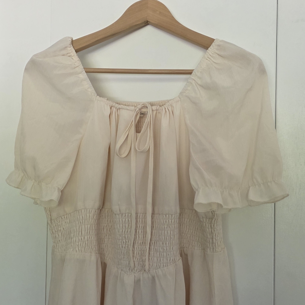 Cream Milkmaid Dress